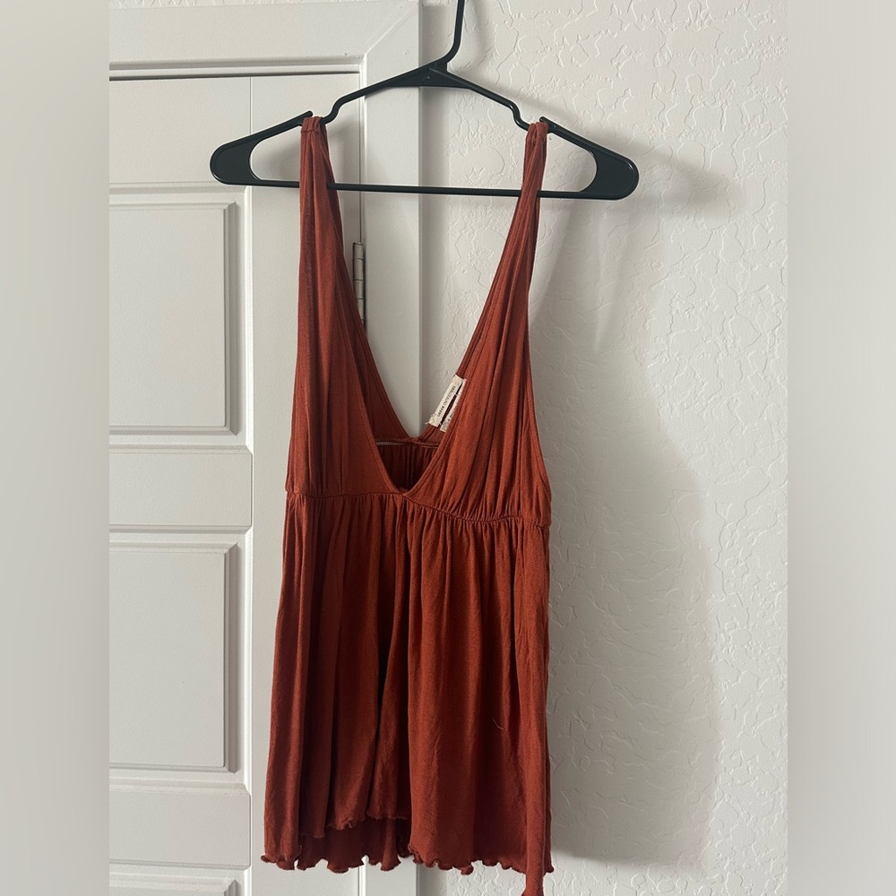 Urban outfitters, burnt orange deep v tank top